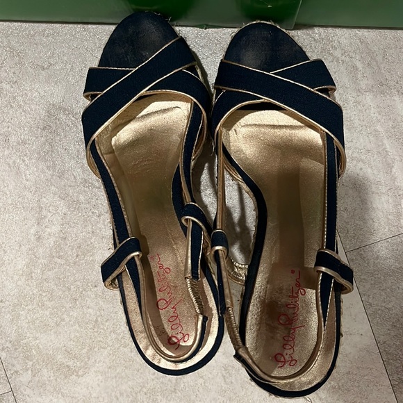 Lilly Pulitzer size 10 Ashley wedge sandals. Loved but lots of life left! - Picture 3 of 7